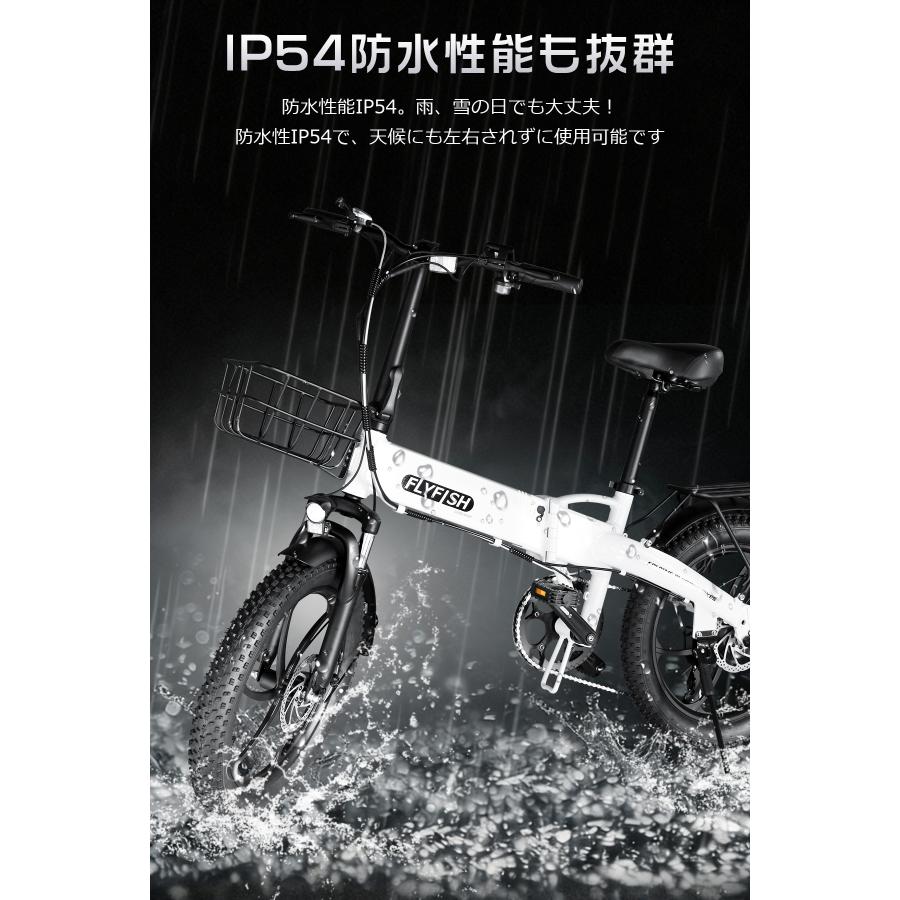 【免許不要】電動アシスト自転車 20インチ 電動折りたたみ自転車 軽量 ファットバイク 電動  20インチ パワフル 安全設計 耐久性 防水IP54 80KM走行可能の画像