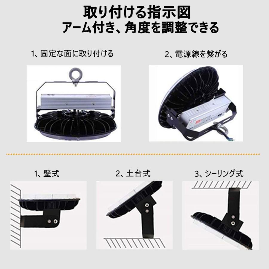 高天井用LED照明 LED投光器 屋外用 明るい UFO投光器100W 作業灯 LED高