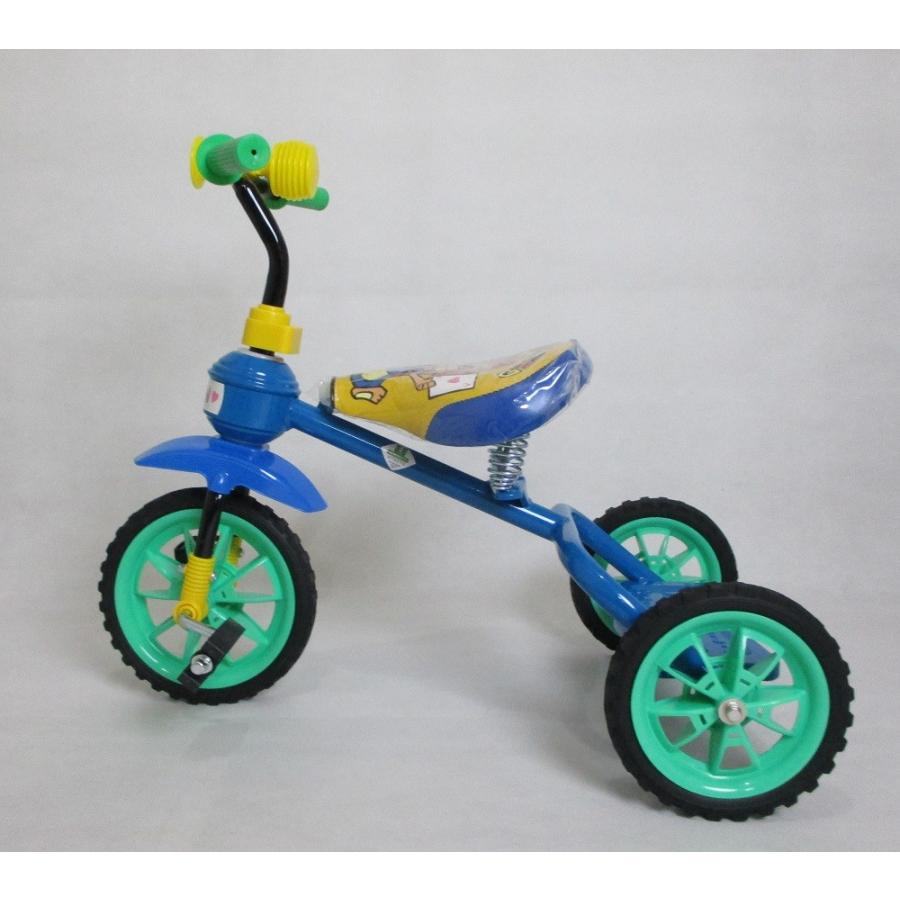 三輪車 豆ダッシュ ちょっと大きめ 人気のライオン柄 幼児 青 ブルー