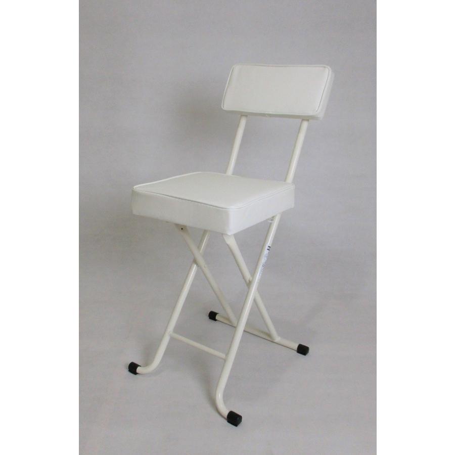 折りたたみ パイプ椅子 背もたれ付き 合皮 スクエア フォールディングチェア スリム オフィス クッション ホワイト 白 at-177ｗｈ