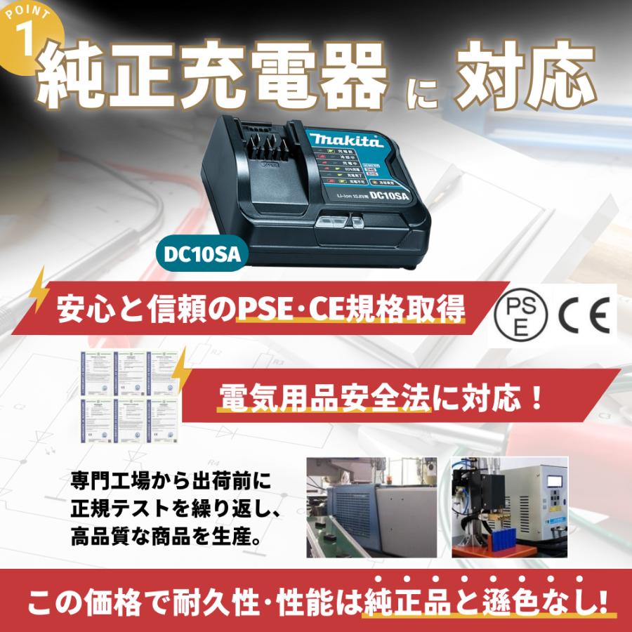 マキタ 互換品 makita バッテリー BL1015 10.8v 3.0Ah 2個