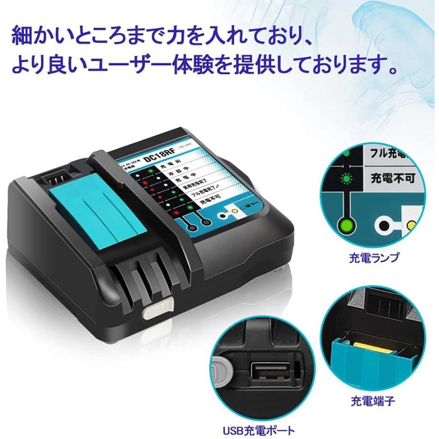 マキタ makita 互換 18V バッテリー 充電器セット DC18RF BL1860B マキタ makita 互換 18V バッテリー 充電器セット DC18RF BL1860B