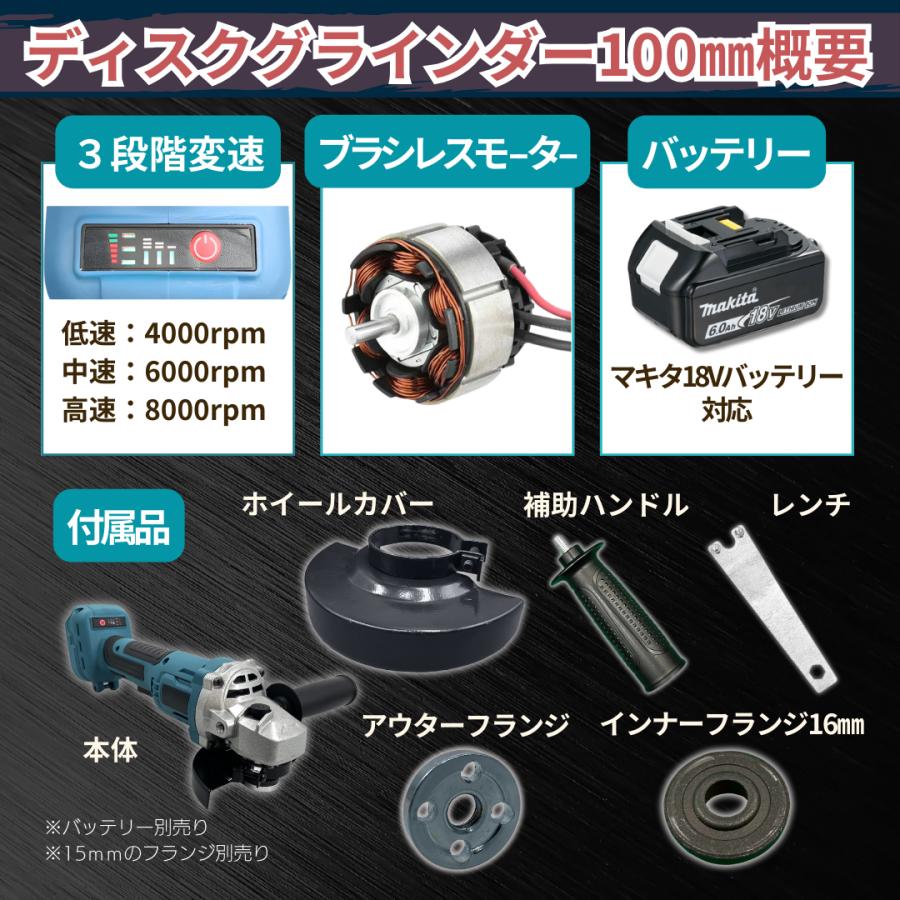 マキタ 互換 充電式 グラインダー ディスクグラインダー サンダー 研磨 