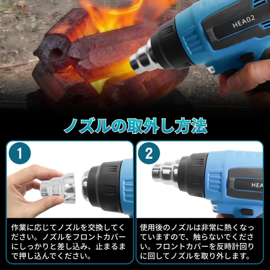 Longsafe マキタ互換品 充電式 ヒートガン 18v コードレス 温度調整