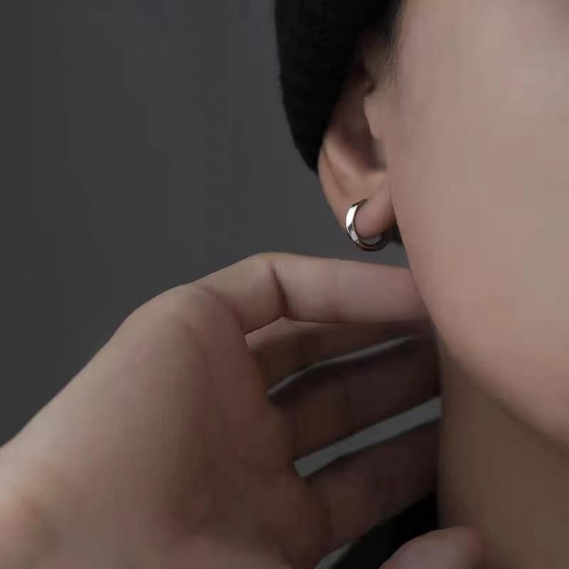 【S925】フープピアス プラチナコート シルバー 金属アレルギー対応 シンプル フープピアス シルバー 925 メンズ 小さめ 金属アレルギー対応 リング