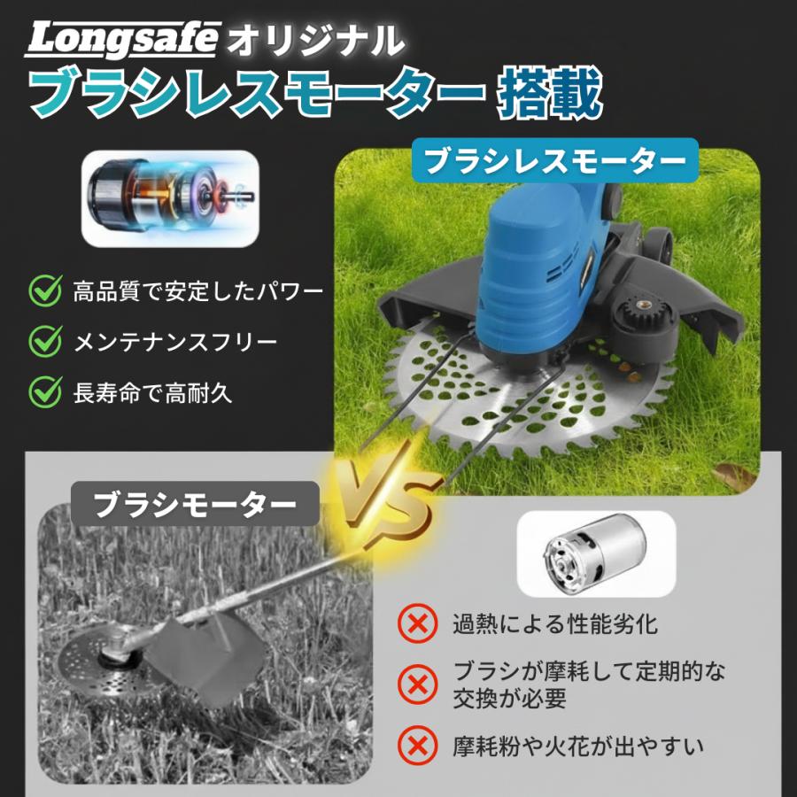 Longsafe マキタ 互換品 草刈機 充電式 18V ブラシレス 角度調整