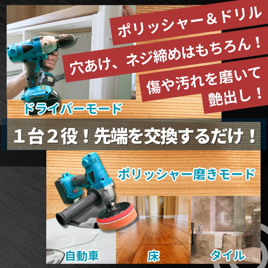 Longsafe マキタ 互換品 充電式 ポリッシャー 車 床 バフ 125mm