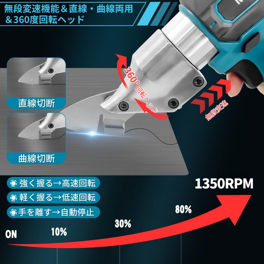Longsafe マキタ 互換品 充電式 メタルカッター アルミ 板金ハサミ