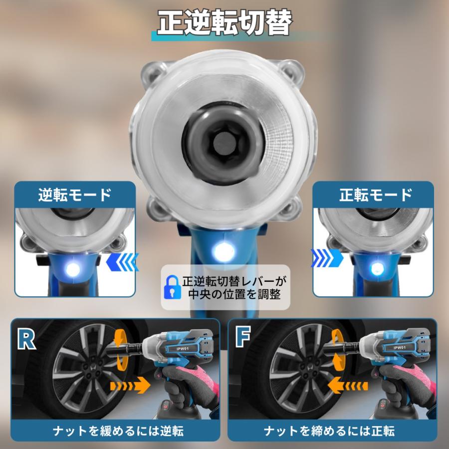 Longsafe マキタ互換品 充電式 インパクトレンチ ブラシレスモーター