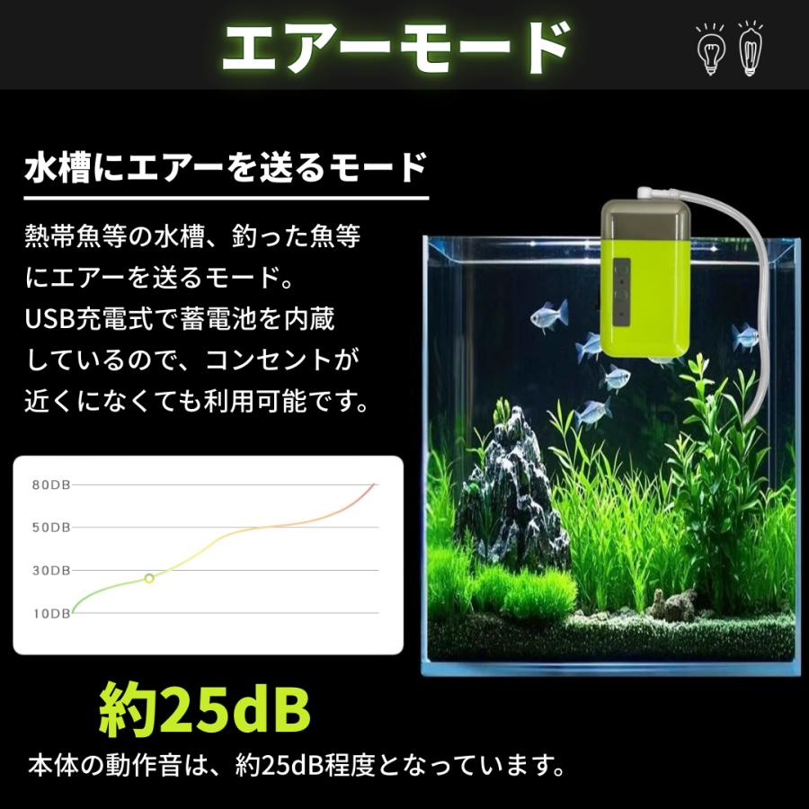 センサー エアポンプ アウトドアポンプ 水槽用 釣り用 屋外用 電動