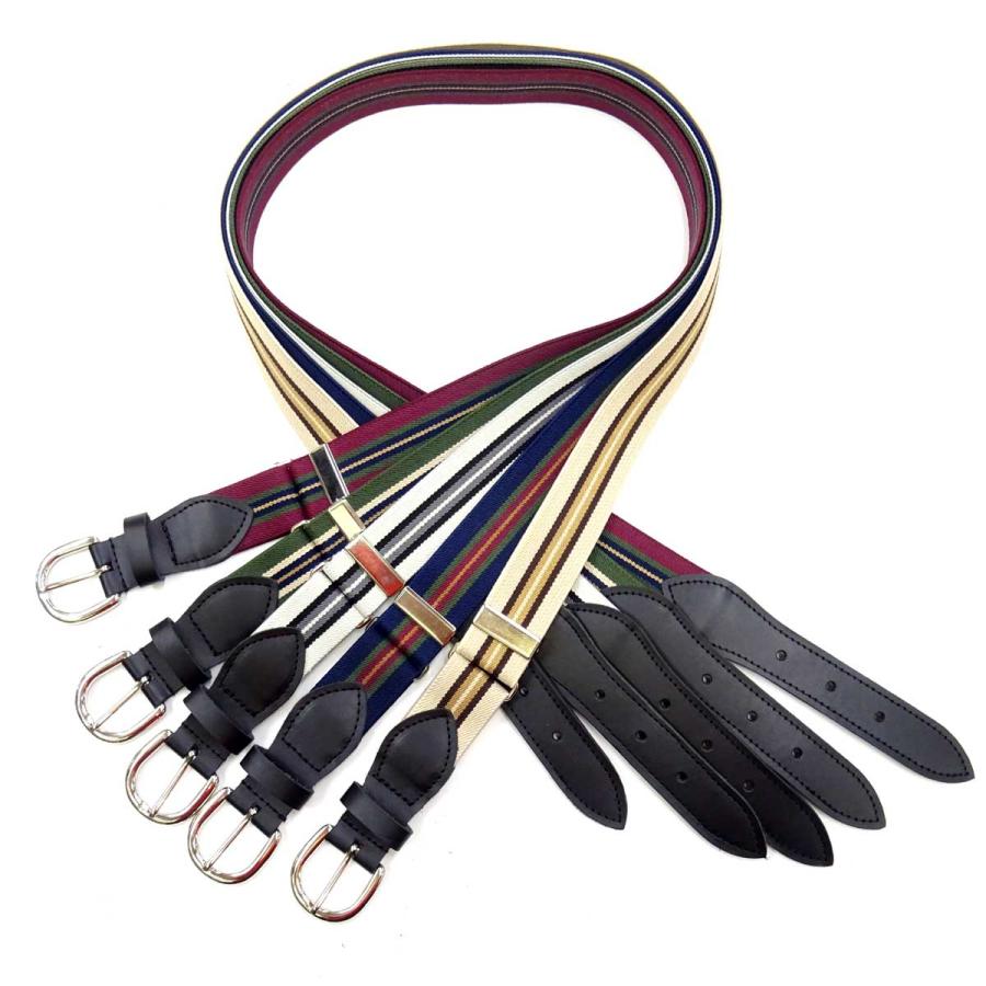 日本製 約30mm ゴム IVY調ベルト クロスベルト ストライプ 1014