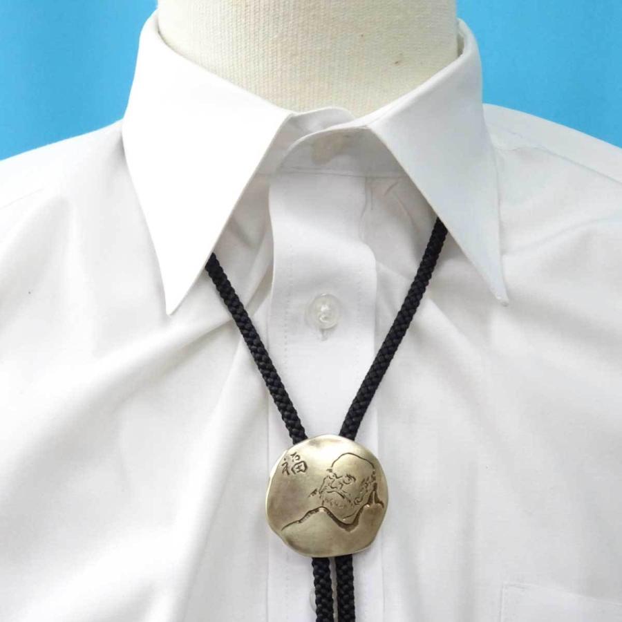 日本製 ループタイ ボロータイ ポーラータイ 正絹紐 片切彫打 2062