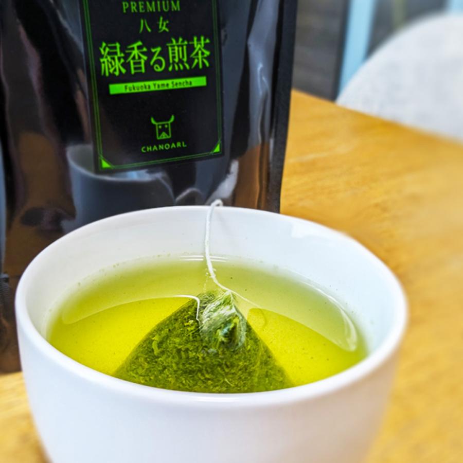 八女煎茶　13パック プレミアム八女緑香る煎茶 ティーバッグ 5個入り 国産 深蒸し茶 福岡