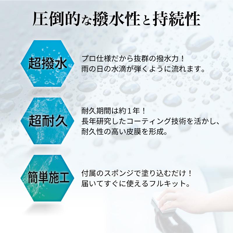 【超撥水】フロントガラス 撥水 ウィンドウコート 1年耐久 ガラスコーティング 窓 ガラス 雨天でもクリアな視界 |  | 04