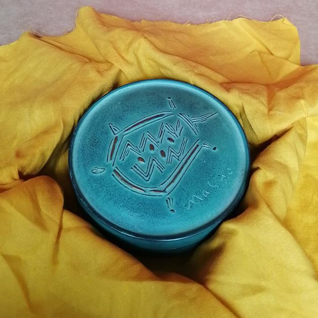 アウトレット 在庫処分 池田満寿夫 デザイン 青銅製 朱肉入 : お仏壇の