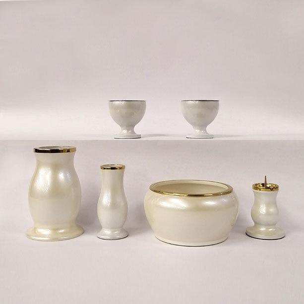 全品ポイント10倍】仏具 仏具セット「ルミエール パールホワイト 3寸
