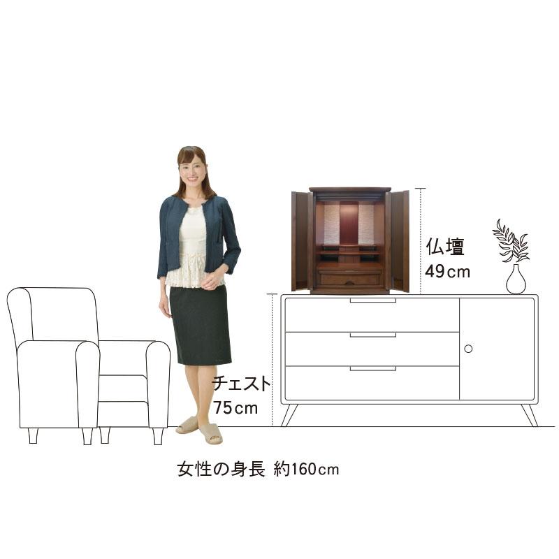 ボルト NI ダーク色」16号 仏壇 コンパクト : お仏壇の日本堂 - 通販