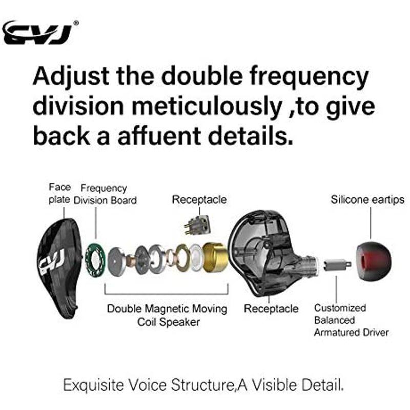 耳モニターのCVJ CSA、1BA + 1DDバランスアーマチュアが耳イヤホン