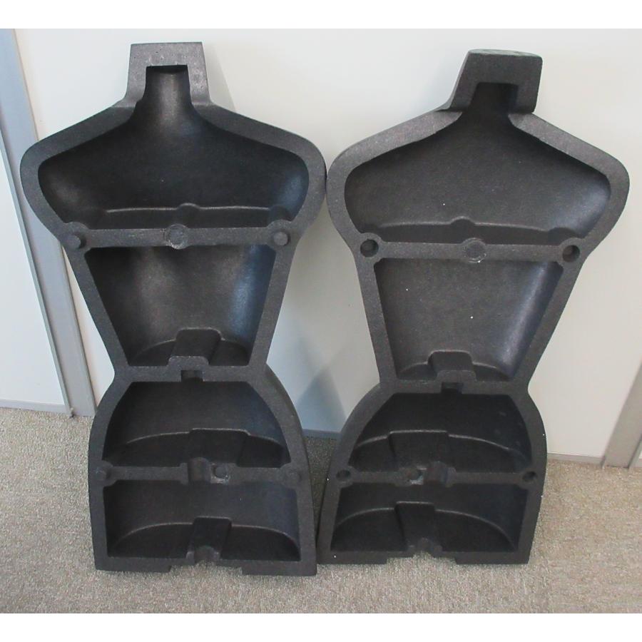 発泡スチロール マネキン ボディ 胴 トルソー (縦割れ2パーツで1個) 黒