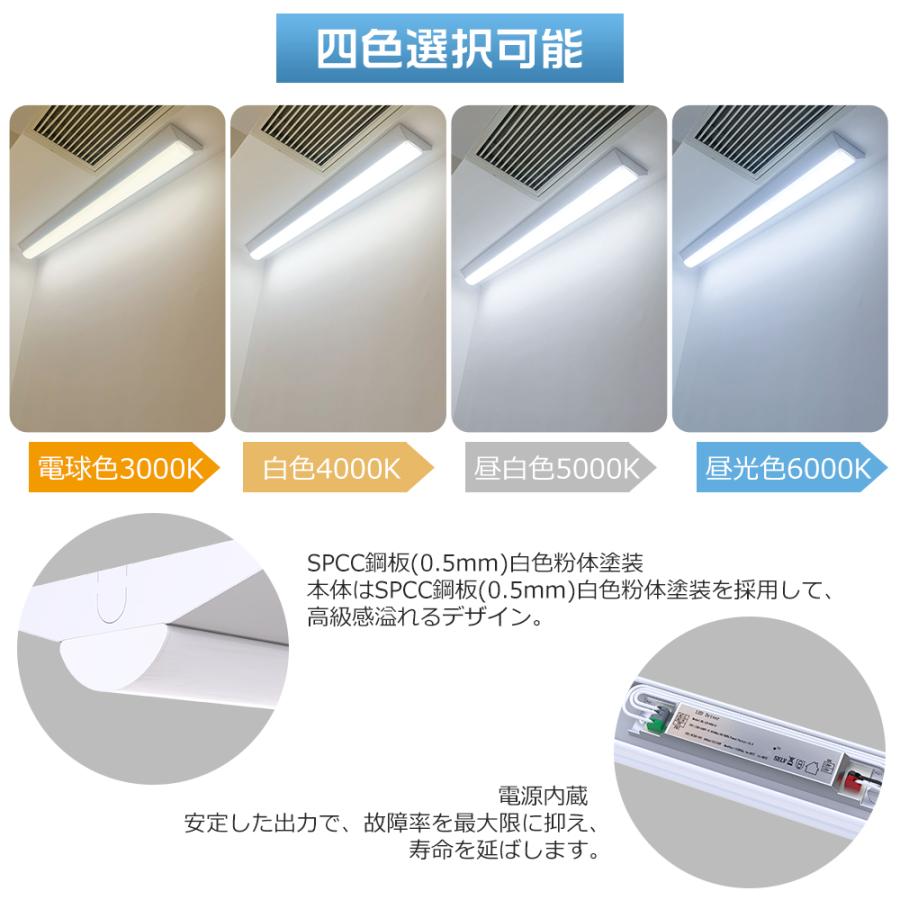 【特売4個】逆富士 LEDベースライト 50w LED蛍光灯 逆富士型 天井照明 直管灯 LEDベースライト 器具一体型 LED直管ランプ 天井照明 高輝度10000lm 長寿命_7