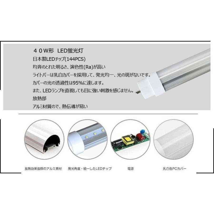 LED蛍光灯 40w形 直管 120cm 軽量 広角210度 2600LM FL40 直管LED