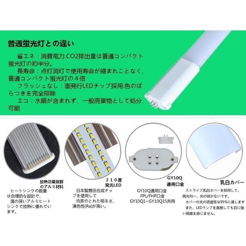 コンパクト蛍光灯 FHP45EN 代替 昼光色（5000K）25W 4000LM LED
