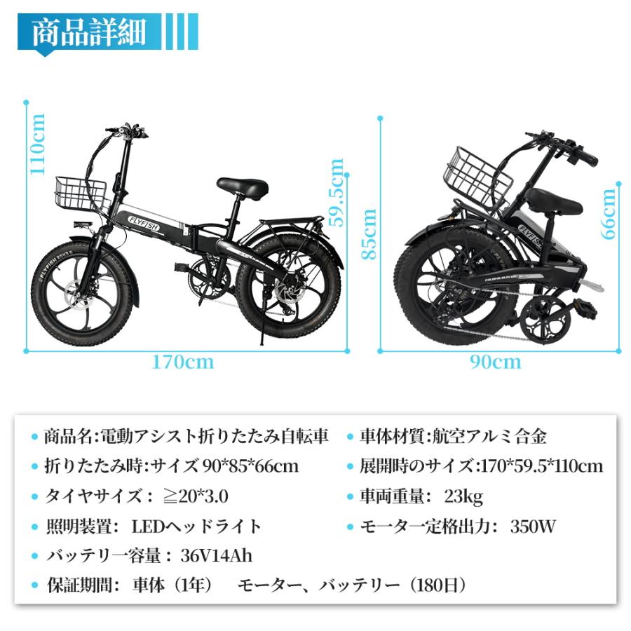 2025新型 型式認定 FLYFISH 折り畳み式 20インチ 電動アシスト自転車