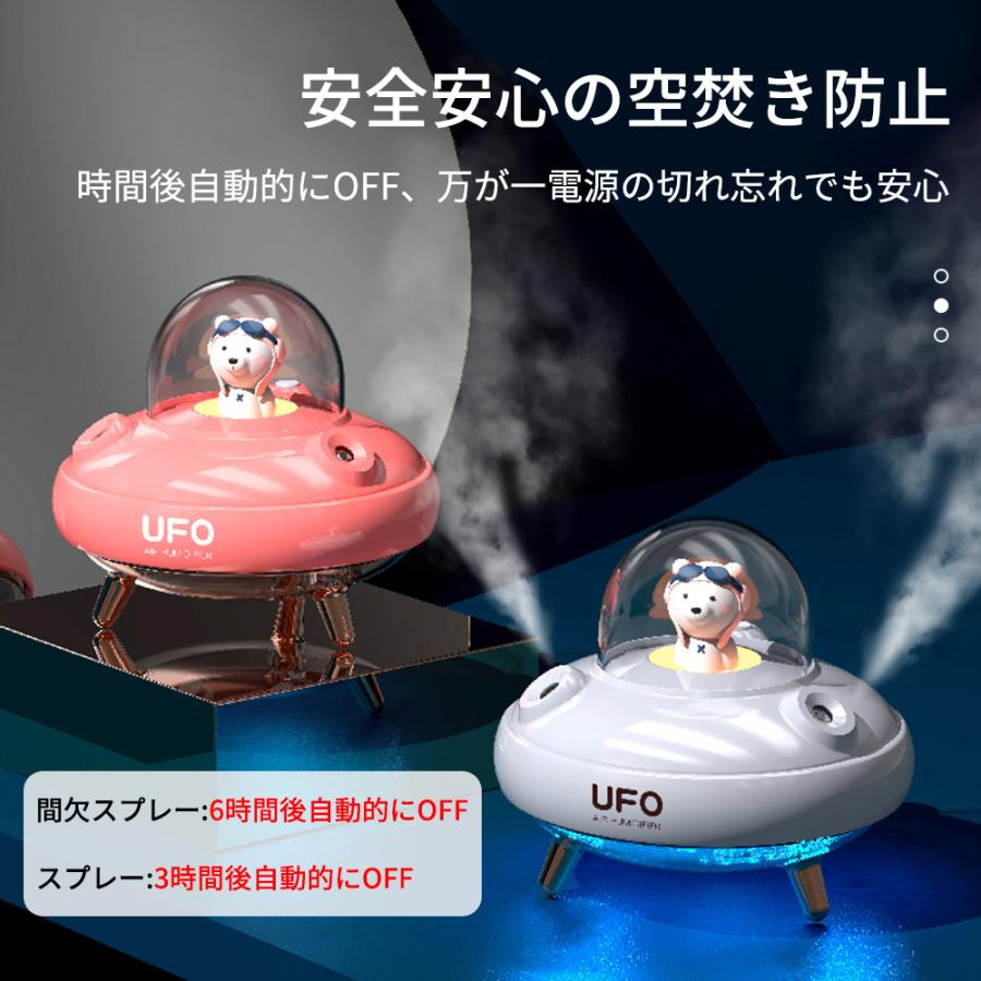 加湿器 UFO型　強力加湿 超音波加湿器  乾燥/空気浄化対策 ?囲気灯  七色ナイトライト付き 保湿潤う 補水　かわいい　　空焚き防止　子供部屋用　人気加湿器｜nihonkoueki｜09