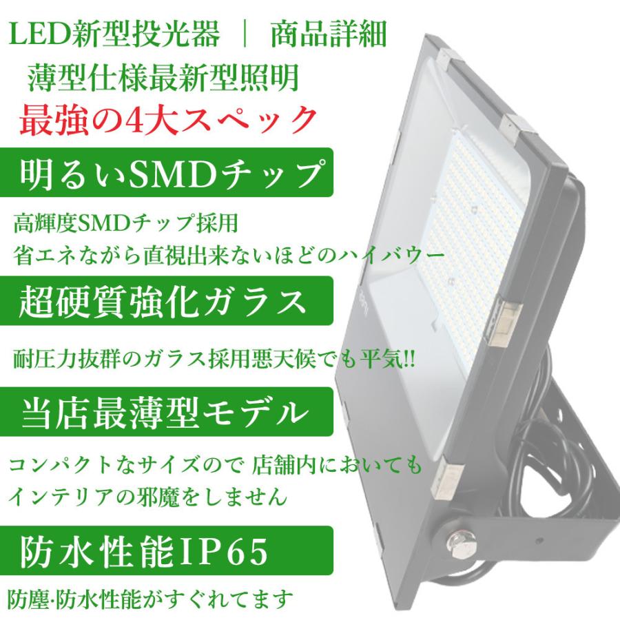 超薄軽量投光器 LED投光器 屋外用 演出照明 店舗照明、駐車場、防犯灯 