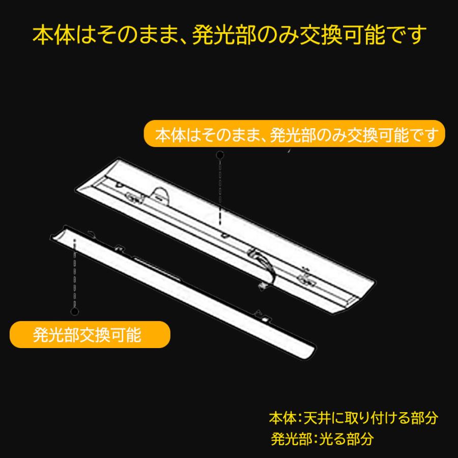 遠藤照明 LEDベースライト 逆富士形 本体 + LEDユニット 6本セット 逆富士型 LEDベースライト LED発光部+器具本体 長さ1250・幅70・高さ