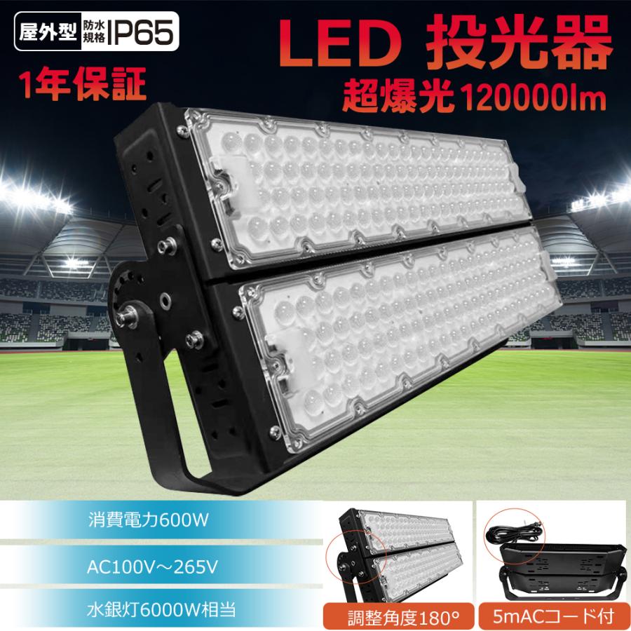LED投光器 600W 電球色 昼白色 昼光色 高輝度120000lm 省エネ IP65防水