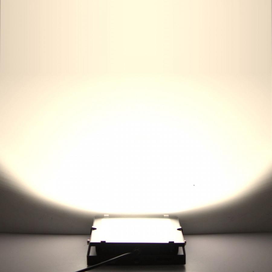 薄型 軽量 超爆光】LED投光器 100W 電球色 防水IP65 5M配線 led投光器