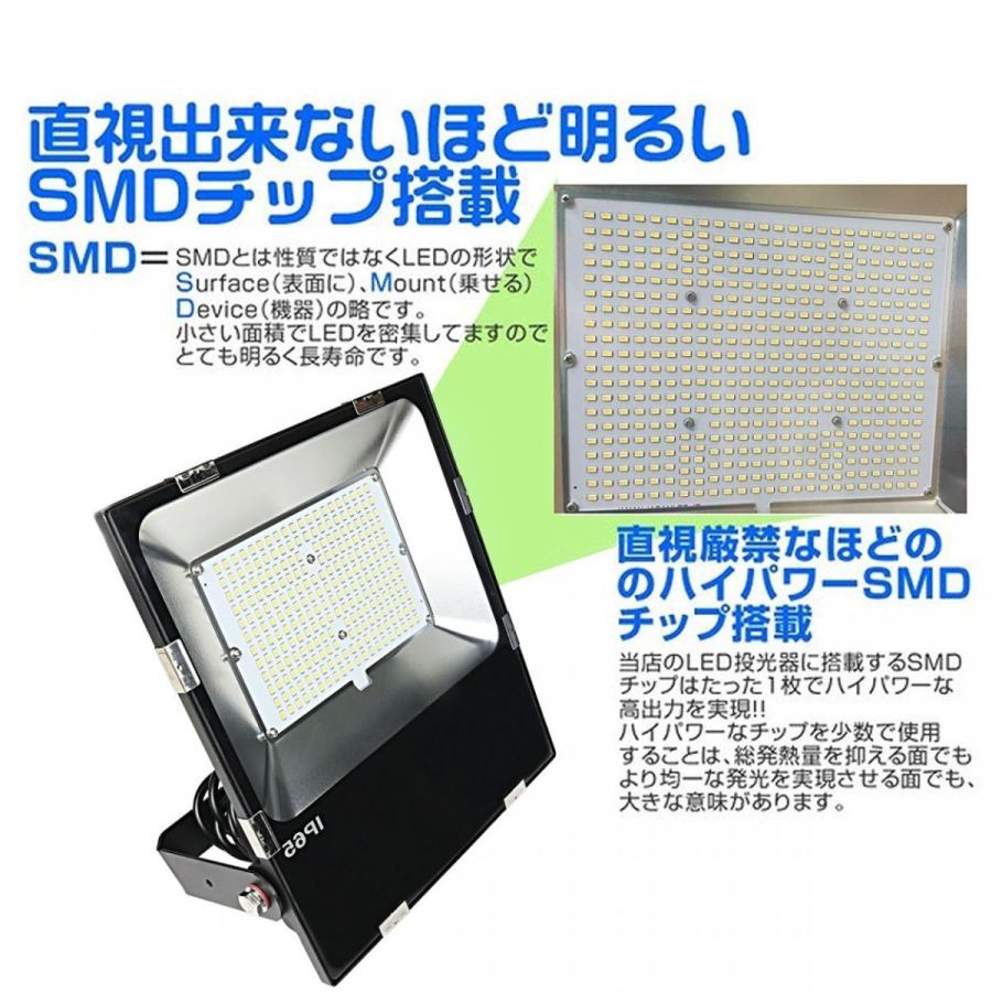 【超爆光】LED投光器 150W 防雨プラグ付 防水IP65 5M配線 昼光色 led投光器 led作業灯 1500W相当 270度調整可能 電源内蔵  LED投光器 看板灯｜nihonkoueki｜05