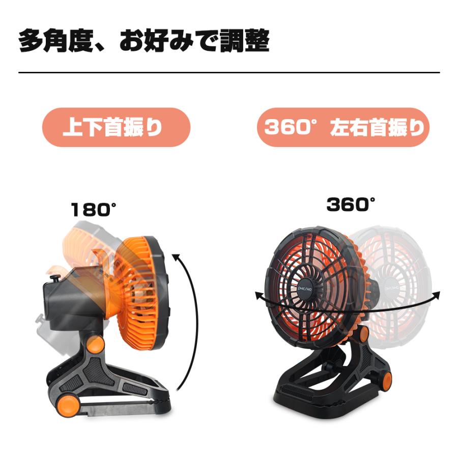 扇風機 22000mAh 360°首振り サーキュレーター DCモーター 静音 小型