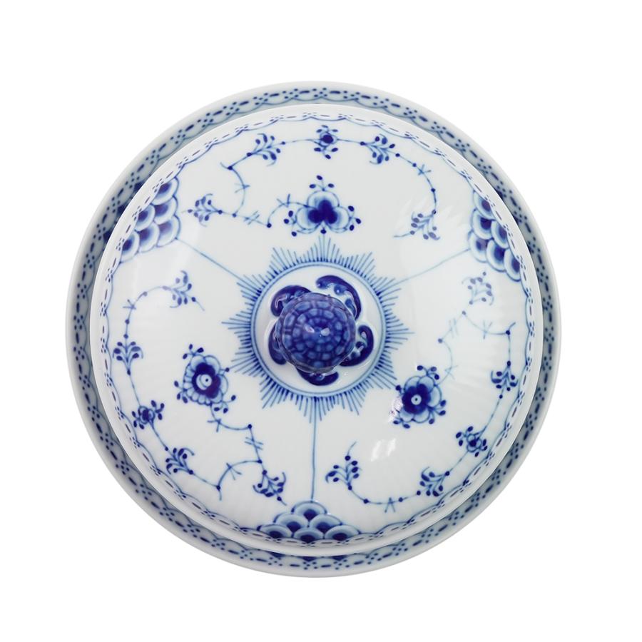 ロイヤルコペンハーゲン　ブルーフルーテッド ハーフレース ボウル&ソーサー蓋つき ROYAL COPENHAGEN（ロイヤルコペンハーゲン） 並行輸入品 ブルー