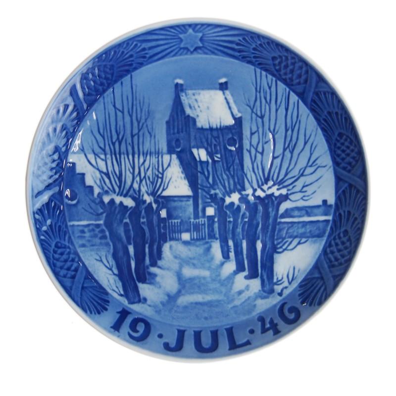 希少】ロイヤルコペンハーゲン 1946年イヤープレート 村の教会