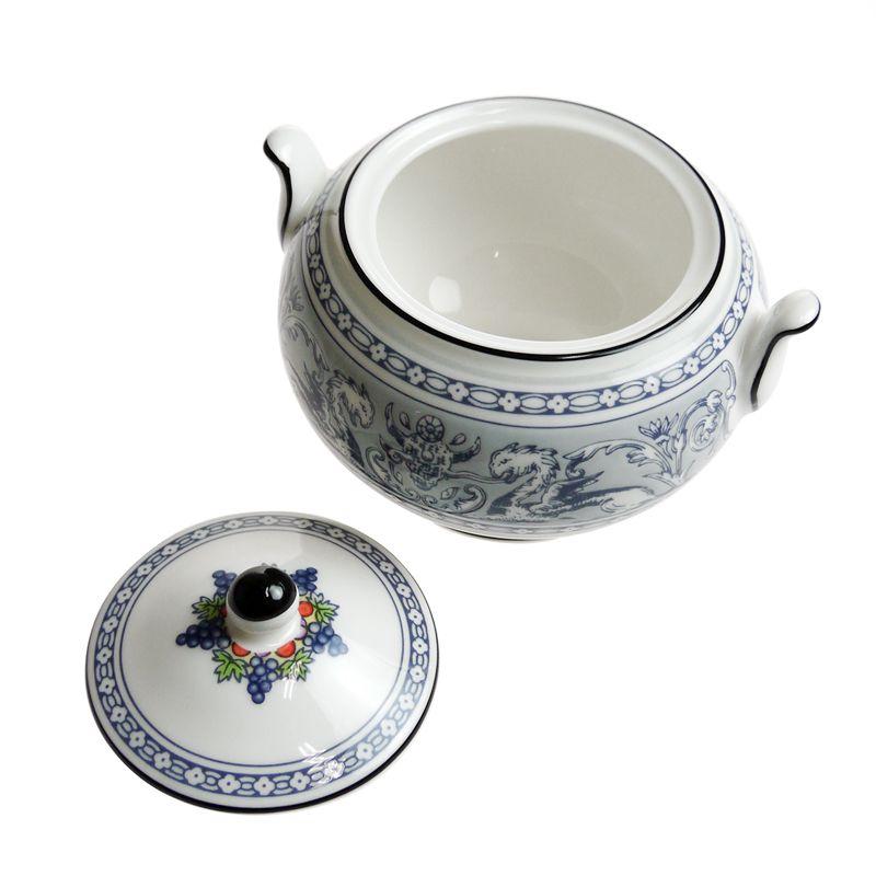 ウェッジウッドフロレンティーン インディゴ ホワイト シュガーポット  