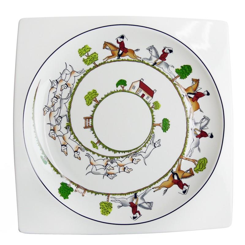 ウェッジウッド (WEDGWOOD) ハンティングシーン スクエアプレート 26cm