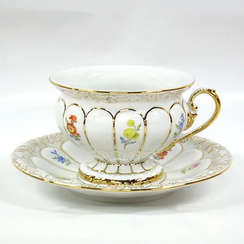 並行輸入品 マイセン 金彩小花 ホワイト[010198] ティーカップ＆ソーサー 17582