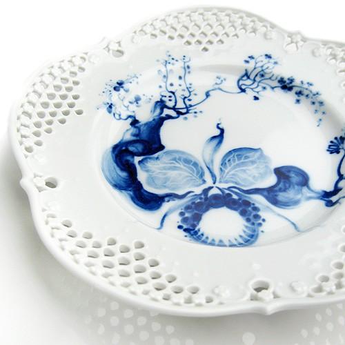 【meissen】美品！　マイセン　ブルーオーキッド　プレート マイセン 並行輸入品 ブルーオーキッド レースプレート 19cm