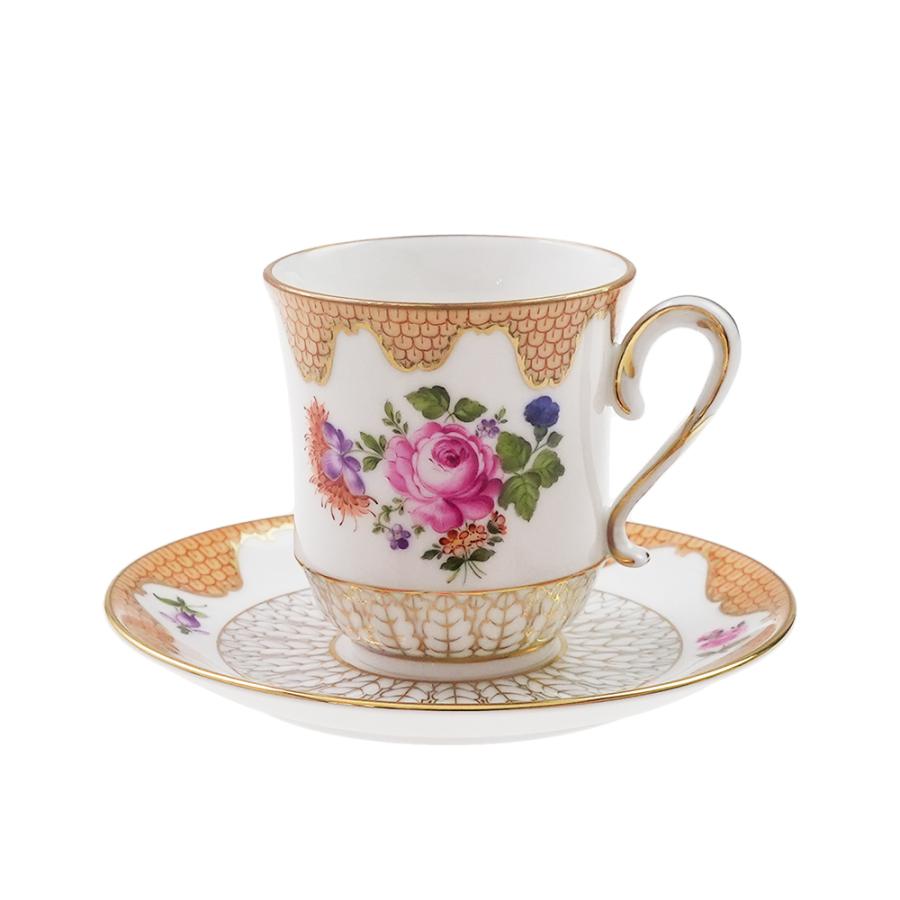 ヘレンド　コーヒーカップ3客 ヘレンド(Herend) コーヒーカップ(130cc)&ソーサー ポワッソン(03373