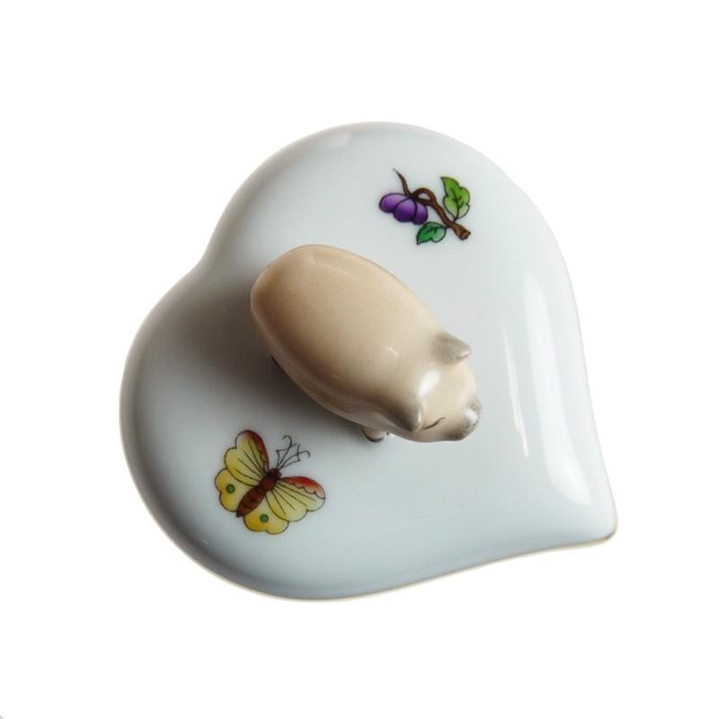 ヘレンド HEREND ◆ ウィーンの薔薇　ブタ　フィギュリン　箱付 ハート プレーン ヴィクトリア VA 並行輸入品 ヘレンド（HEREND） 置物