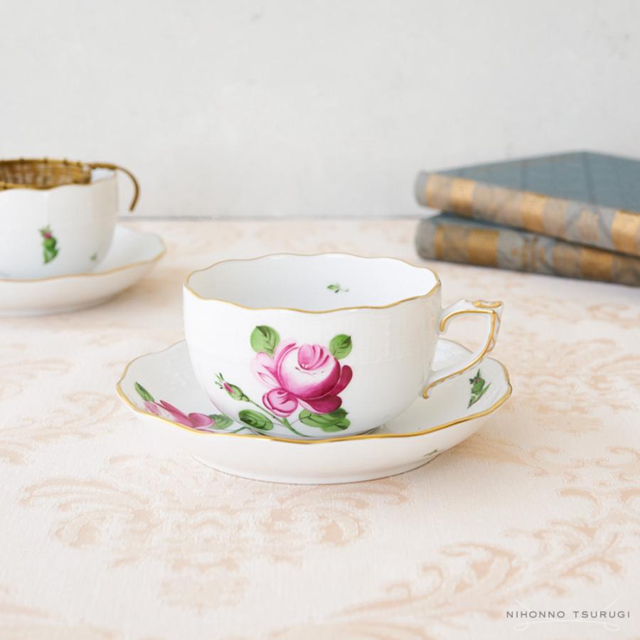 ヘレンド（HEREND） 並行輸入品 RB 薔薇と蕾 ティーカップ＆ソーサー