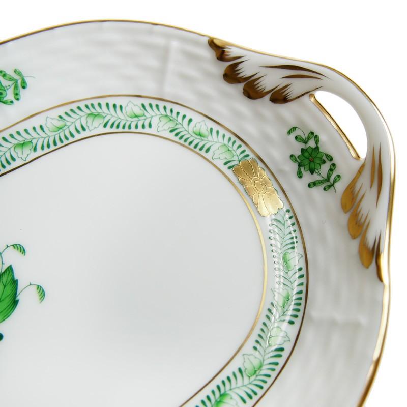ヘレンド　HEREND　Herend　アポニーグリーン　サービス　トレイ　皿 ヘレンド（HEREND） 並行輸入品 AV アポニーグリーン サービストレイ