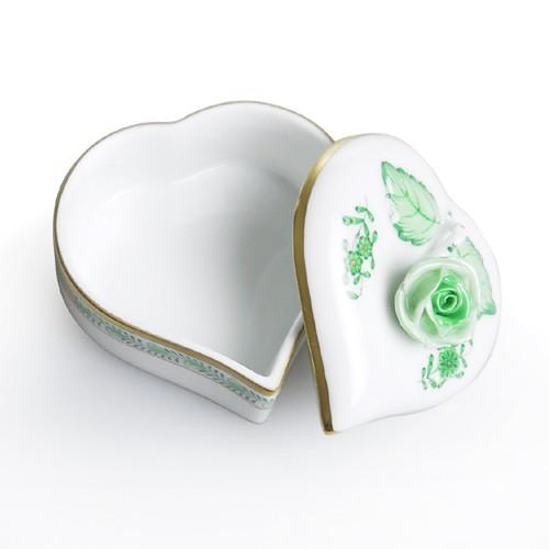ヘレンド 並行輸入品 AV アポニーグリーン ボンボン入れ バラ 6111-09
