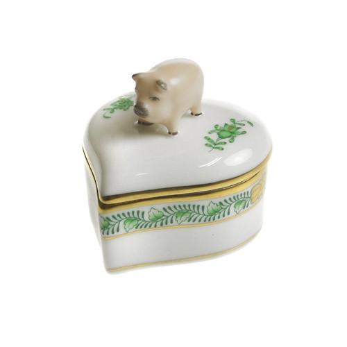 ヘレンド アポニーグリーン　ボンボン入れ ヘレンド ボンボン入れ アポニーグリーン 小物入れ(丸形) 磁器