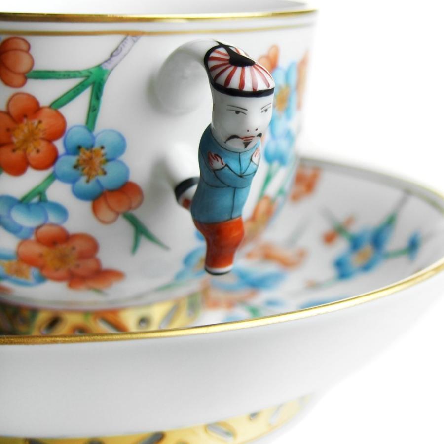 ヘレンド（HEREND） 並行輸入品 シノワズリ PFC 白地紅梅 ティーカップ