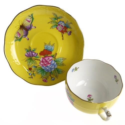 ヘレンド（HEREND） 並行輸入品 VE-FJ 黄地 ヴィクトリア ティーカップ 
