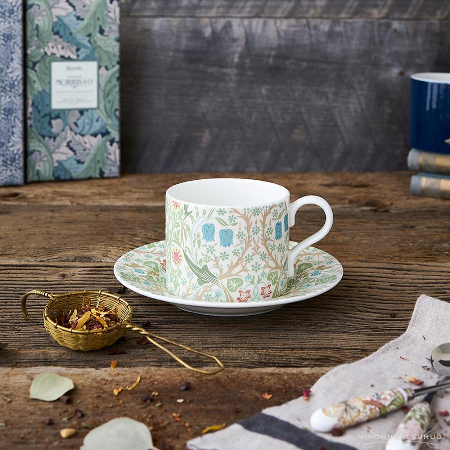 スポード (Spode) ウィリアムモリス ティーカップ&ソーサー ブラックトーン