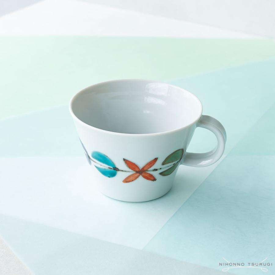 【未使用】ヨシノヒトシさん　カップ&ソーサー　色絵小花柄 徳永遊心窯 色絵花繋ぎ マグカップ （台形） : 輸入ブランド洋食器専門